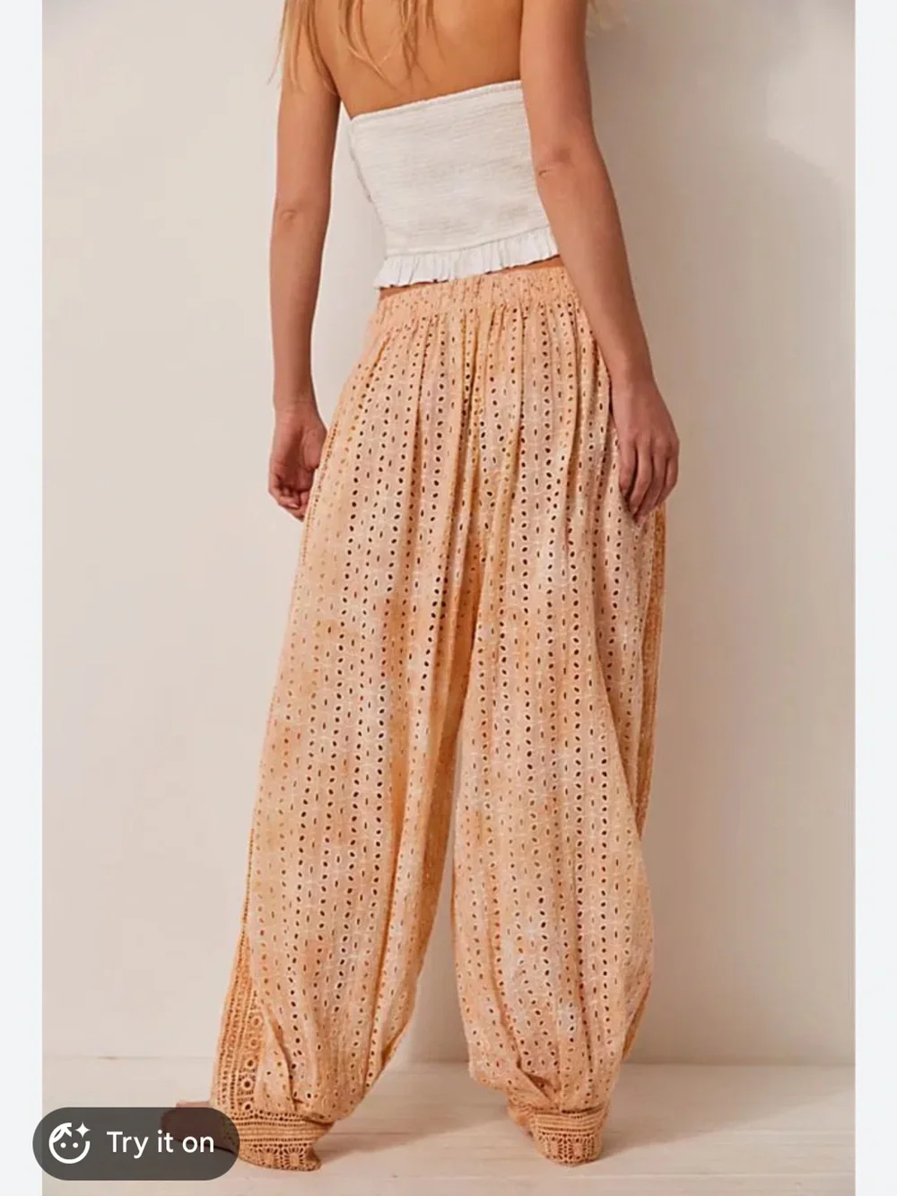 Free People Sweet Tea Eyelet Washed Lounge Pants bottoms